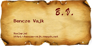 Bencze Vajk névjegykártya